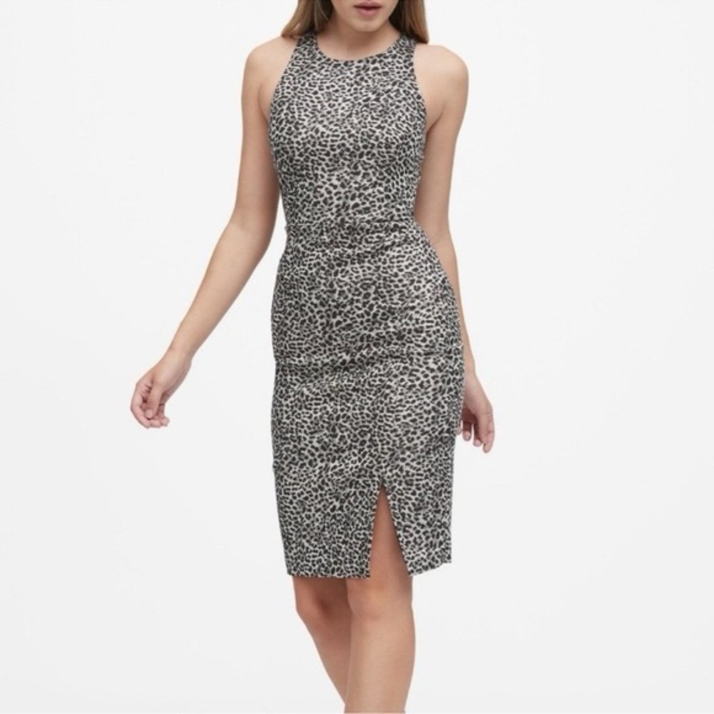 NWOT Banana Republic Leopard Print Shimmer Sleeveless Dress